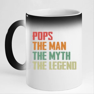 Pops The Man The Myth The Legend 11oz Black Color Changing Mug