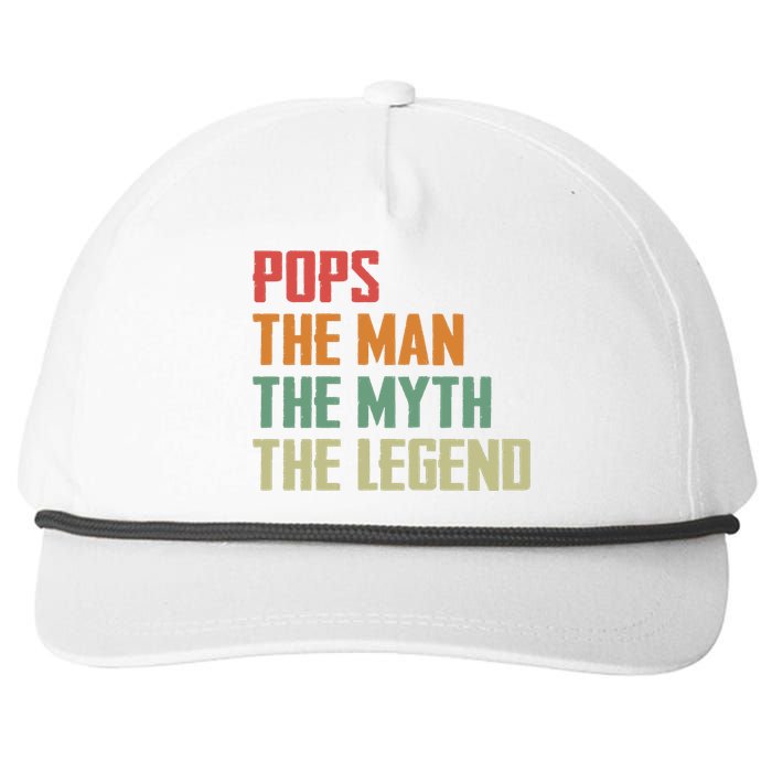 Pops The Man The Myth The Legend Snapback Five-Panel Rope Hat