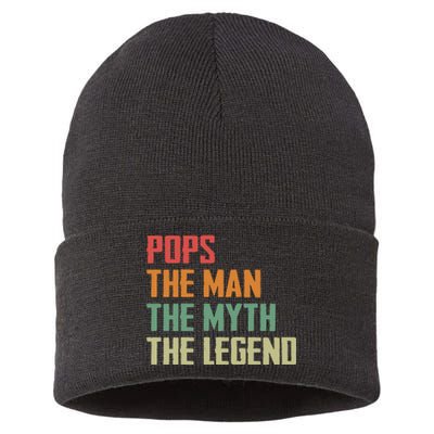 Pops The Man The Myth The Legend Sustainable Knit Beanie