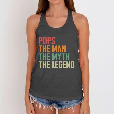 Pops The Man The Myth The Legend Women's Knotted Racerback Tank