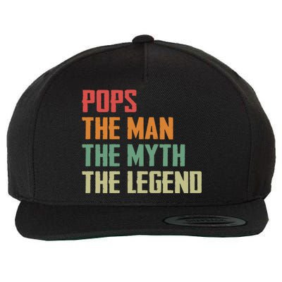 Pops The Man The Myth The Legend Wool Snapback Cap