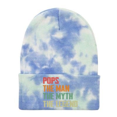 Pops The Man The Myth The Legend Tie Dye 12in Knit Beanie