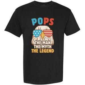 Pops The Man The Myth The Legend Father's Day Grandpa Garment-Dyed Heavyweight T-Shirt