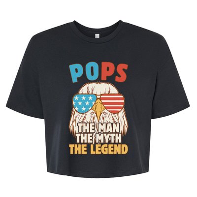 Pops The Man The Myth The Legend Father's Day Grandpa Bella+Canvas Jersey Crop Tee