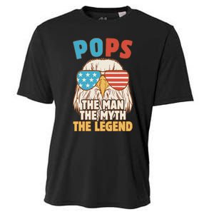 Pops The Man The Myth The Legend Father's Day Grandpa Cooling Performance Crew T-Shirt