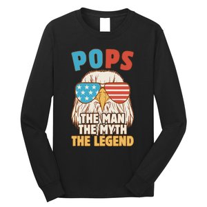 Pops The Man The Myth The Legend Father's Day Grandpa Long Sleeve Shirt