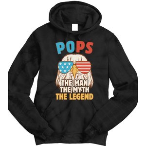 Pops The Man The Myth The Legend Father's Day Grandpa Tie Dye Hoodie