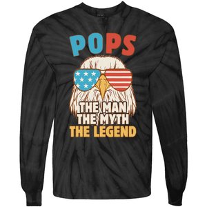 Pops The Man The Myth The Legend Father's Day Grandpa Tie-Dye Long Sleeve Shirt