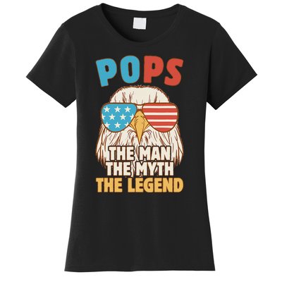 Pops The Man The Myth The Legend Father's Day Grandpa Women's T-Shirt