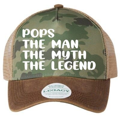 Pops The Man The Myth The Legend Legacy Tie Dye Trucker Hat