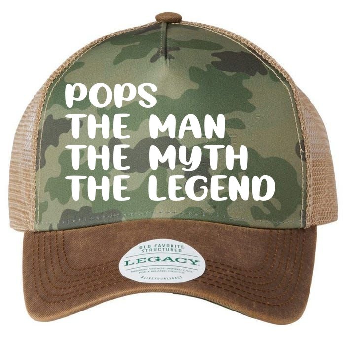 Pops The Man The Myth The Legend Legacy Tie Dye Trucker Hat