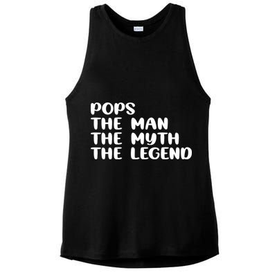 Pops The Man The Myth The Legend Ladies PosiCharge Tri-Blend Wicking Tank