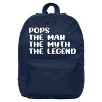 Pops The Man The Myth The Legend 16 in Basic Backpack