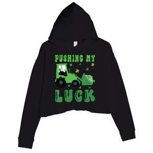 pushing The My Luck Shamrock St Patrick's Day Irish Crop Fleece Hoodie