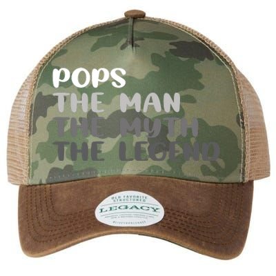 Pops The Man The Myth The Legend Legacy Tie Dye Trucker Hat