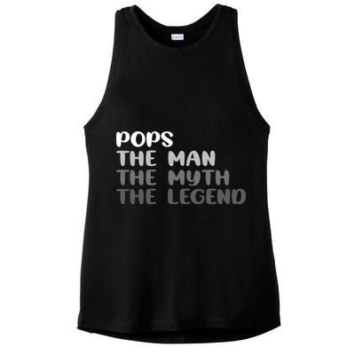 Pops The Man The Myth The Legend Ladies PosiCharge Tri-Blend Wicking Tank