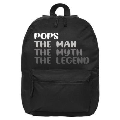 Pops The Man The Myth The Legend 16 in Basic Backpack