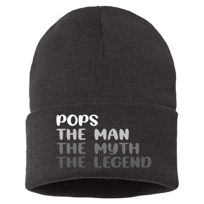 Pops The Man The Myth The Legend Sustainable Knit Beanie