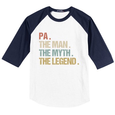 Pa The Myth Legend Meaningful Gift Dad Christmas Gift Meaningful Gift Baseball Sleeve Shirt