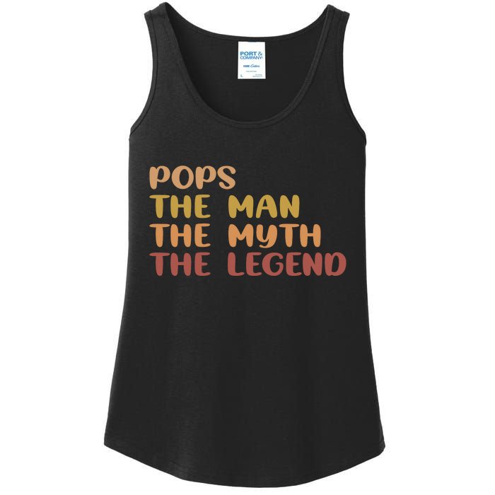 Pops The Man The Myth The Legend Ladies Essential Tank