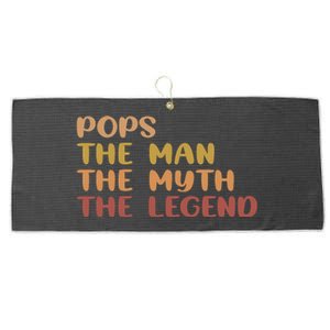 Pops The Man The Myth The Legend Large Microfiber Waffle Golf Towel