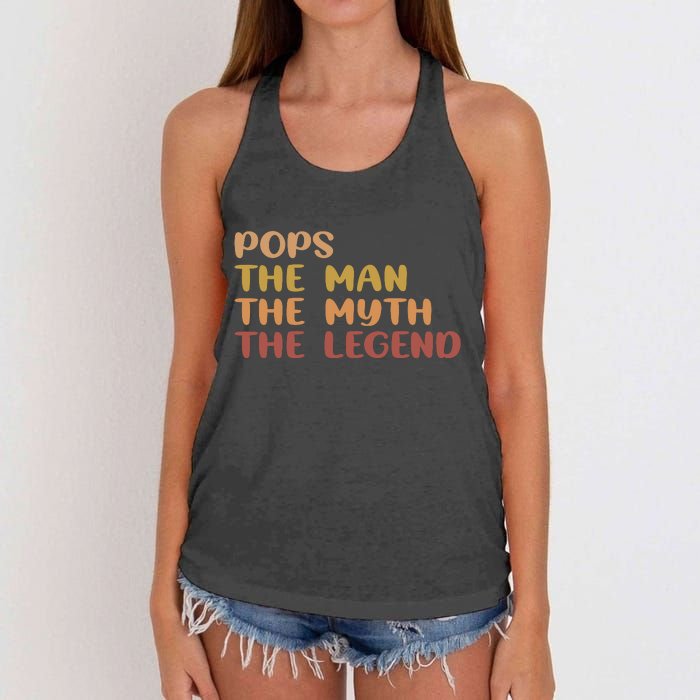 Pops The Man The Myth The Legend Women's Knotted Racerback Tank