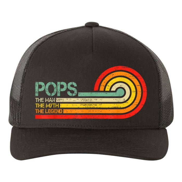 Pops The Man The Myth The Legend Dad Grandpa Fathers Day Yupoong Adult 5-Panel Trucker Hat