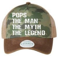 Pops The Man The Myth The Legend Legacy Tie Dye Trucker Hat