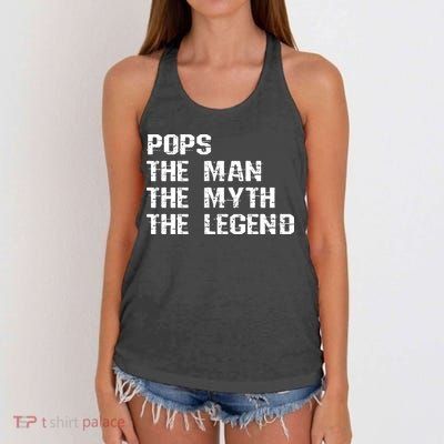 Pops The Man The Myth The Legend Women's Knotted Racerback Tank