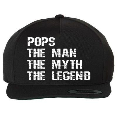 Pops The Man The Myth The Legend Wool Snapback Cap