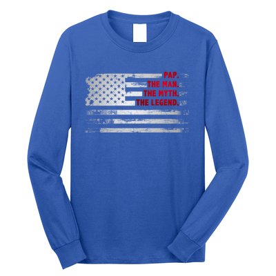 Pap The Myth Legend American Usa Flag Father’S Day Gift Long Sleeve Shirt