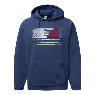 Pap The Myth Legend American Usa Flag Father’S Day Gift Performance Fleece Hoodie