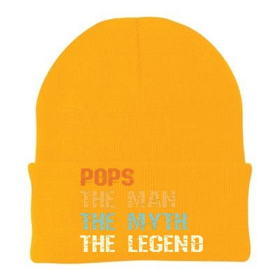 Pops The Man The Myth The Legend Knit Cap Winter Beanie