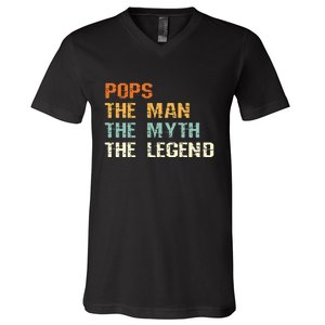 Pops The Man The Myth The Legend V-Neck T-Shirt