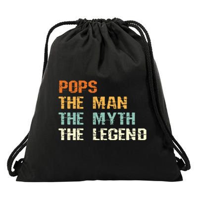 Pops The Man The Myth The Legend Drawstring Bag