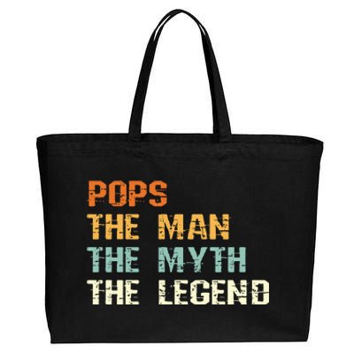 Pops The Man The Myth The Legend Cotton Canvas Jumbo Tote