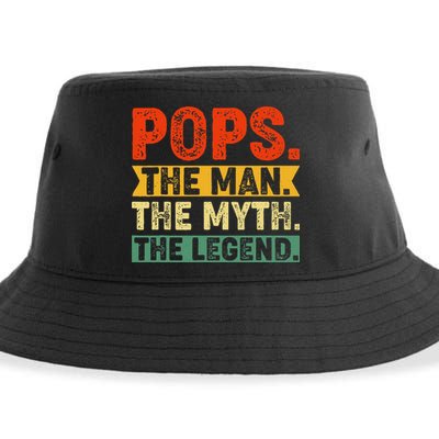 POPS THE MAN THE MYTH THE LEGEND Grandpa Gift For Dad Sustainable Bucket Hat