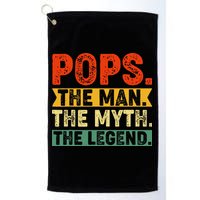 POPS THE MAN THE MYTH THE LEGEND Grandpa Gift For Dad Golf Towel