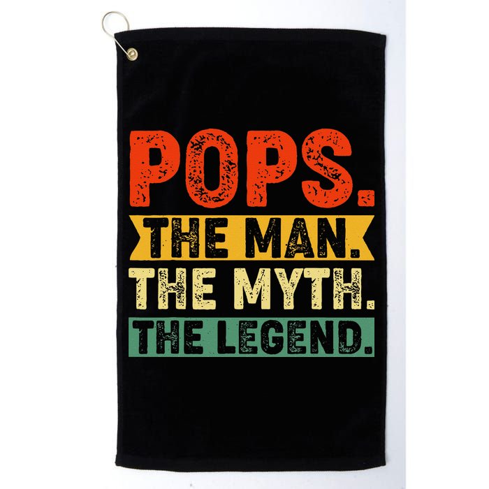 POPS THE MAN THE MYTH THE LEGEND Grandpa Gift For Dad Golf Towel