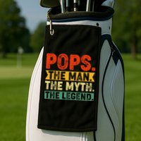 POPS THE MAN THE MYTH THE LEGEND Grandpa Gift For Dad Golf Towel