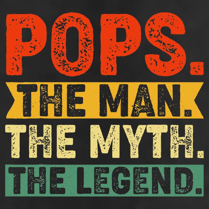 POPS THE MAN THE MYTH THE LEGEND Grandpa Gift For Dad Golf Towel