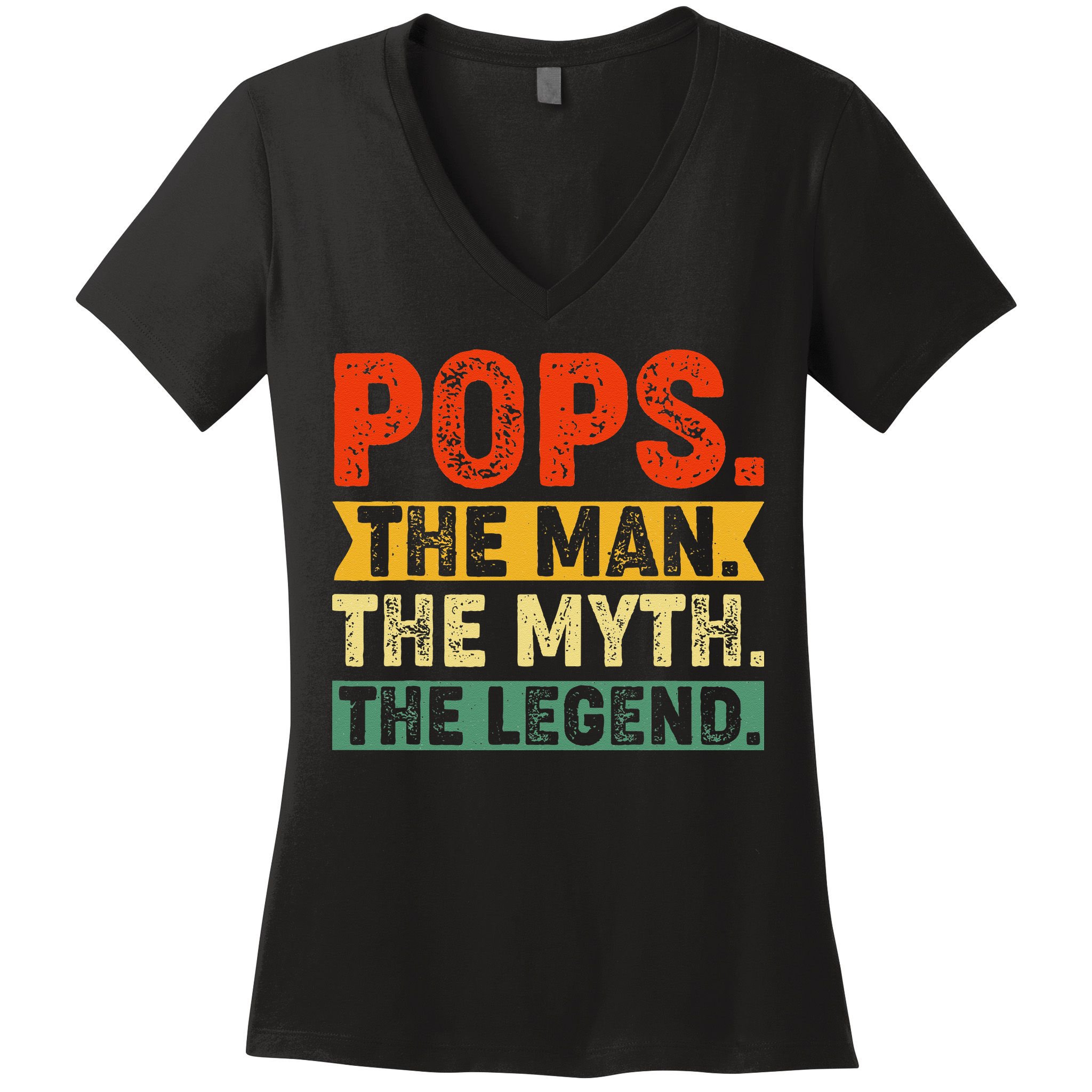 POPS THE MAN THE MYTH THE LEGEND Grandpa Gift For Dad Women's V-Neck T-Shirt
