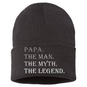 Papa The Man The Myth The Legend Sustainable Knit Beanie