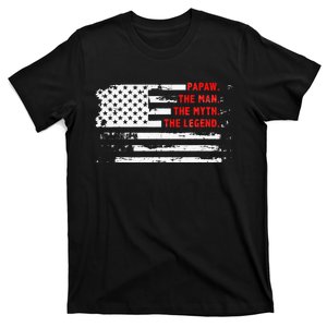 Papaw The Man Myth Legend American USA Flag Father’s Day T-Shirt