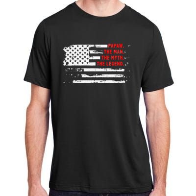 Papaw The Man Myth Legend American USA Flag Father’s Day Adult ChromaSoft Performance T-Shirt