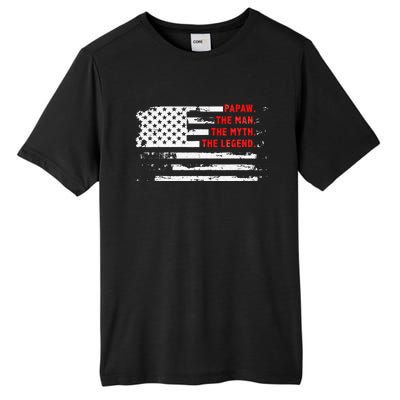 Papaw The Man Myth Legend American USA Flag Father’s Day Tall Fusion ChromaSoft Performance T-Shirt