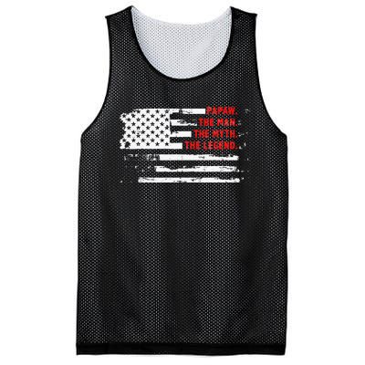 Papaw The Man Myth Legend American USA Flag Father’s Day Mesh Reversible Basketball Jersey Tank