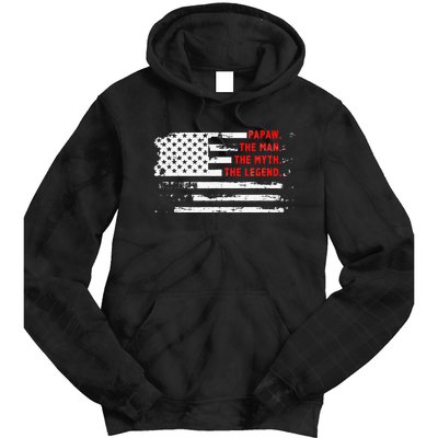 Papaw The Man Myth Legend American USA Flag Father’s Day Tie Dye Hoodie