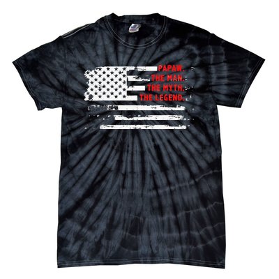 Papaw The Man Myth Legend American USA Flag Father’s Day Tie-Dye T-Shirt