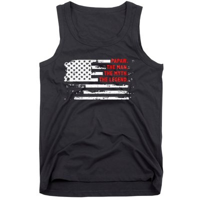 Papaw The Man Myth Legend American USA Flag Father’s Day Tank Top